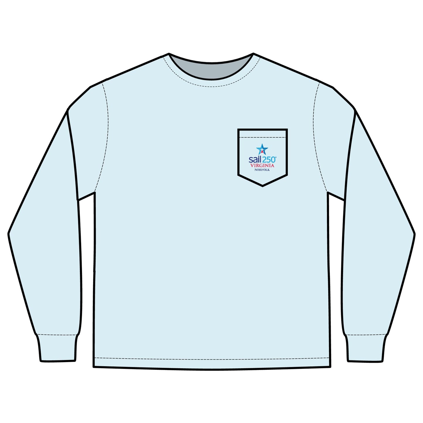 Sail250® Virginia Unisex Long Sleeve Pocket T-Shirt