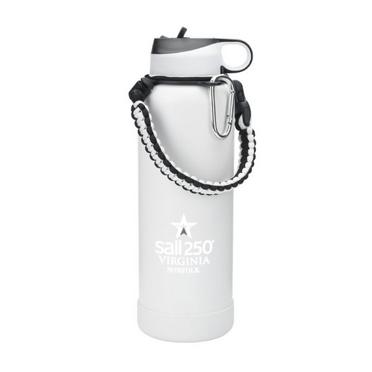 Sail250® Virginia 40 oz. Stainless Steel Vacuum Insulated Thermos Bottle w/ Lid, Handle, & Built-in Straw