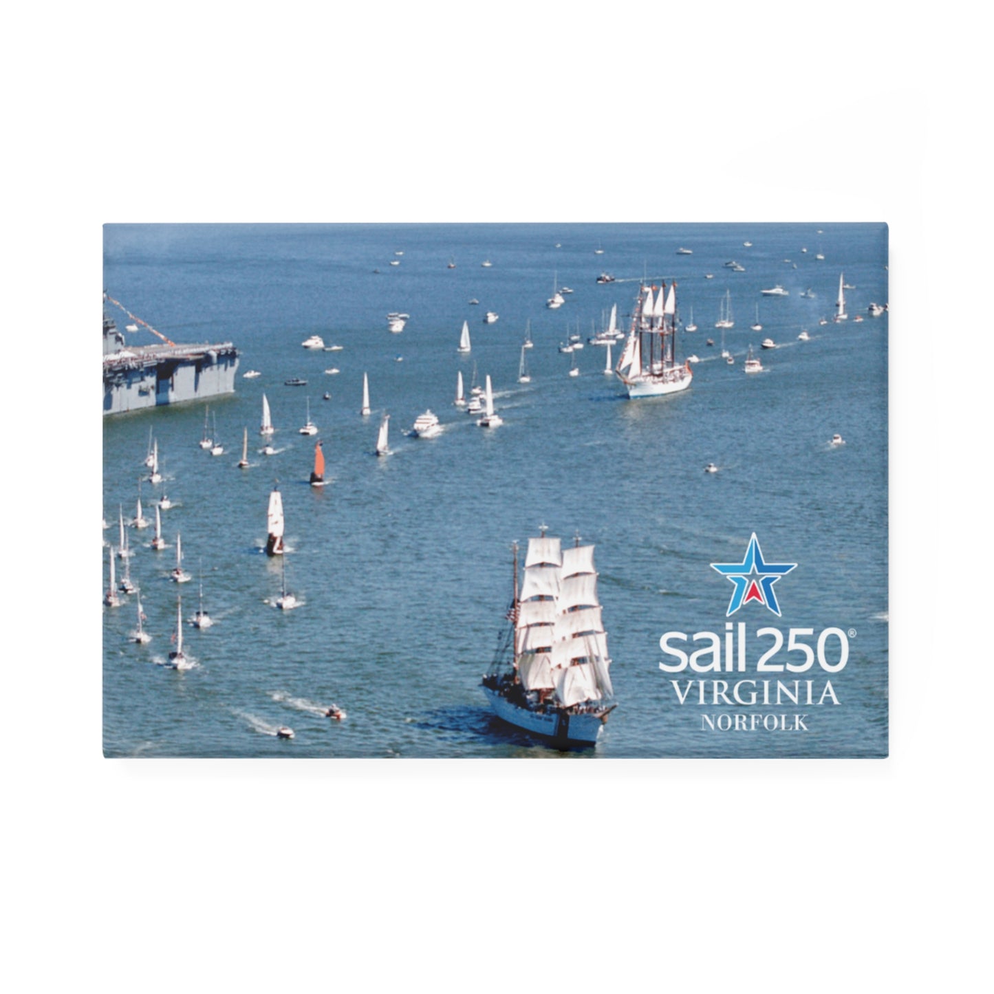 Parade of Sails Button Magnet, Rectangle (1 & 10 pcs)