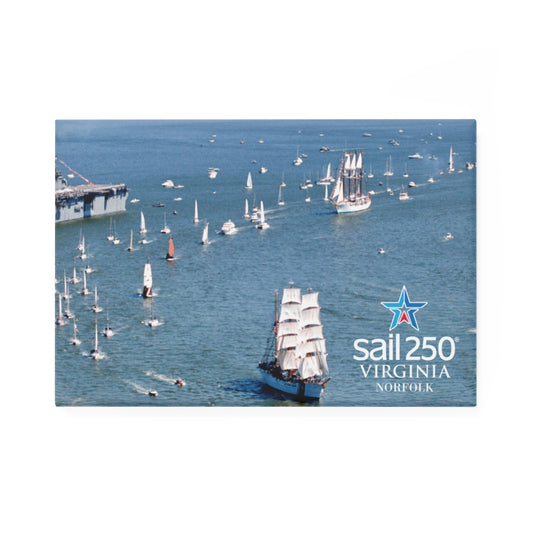 Parade of Sails Button Magnet, Rectangle (1 & 10 pcs)