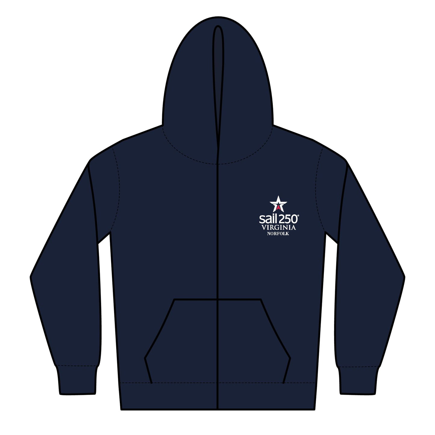 Sail250® Virginia  Kids Heavy Blend Zipped Hoodie-SL