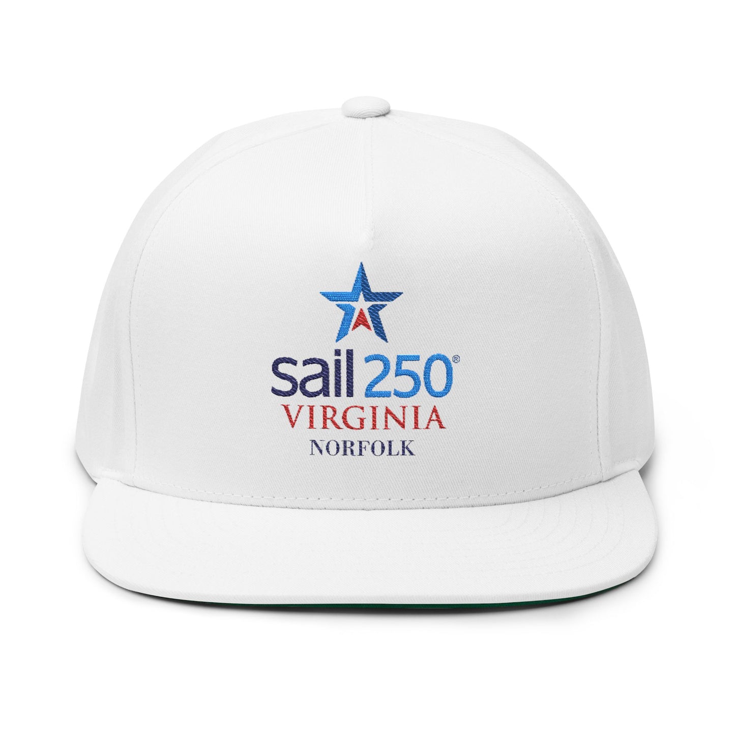Sail250® Virginia Flat Bill Cap (Embroidery)