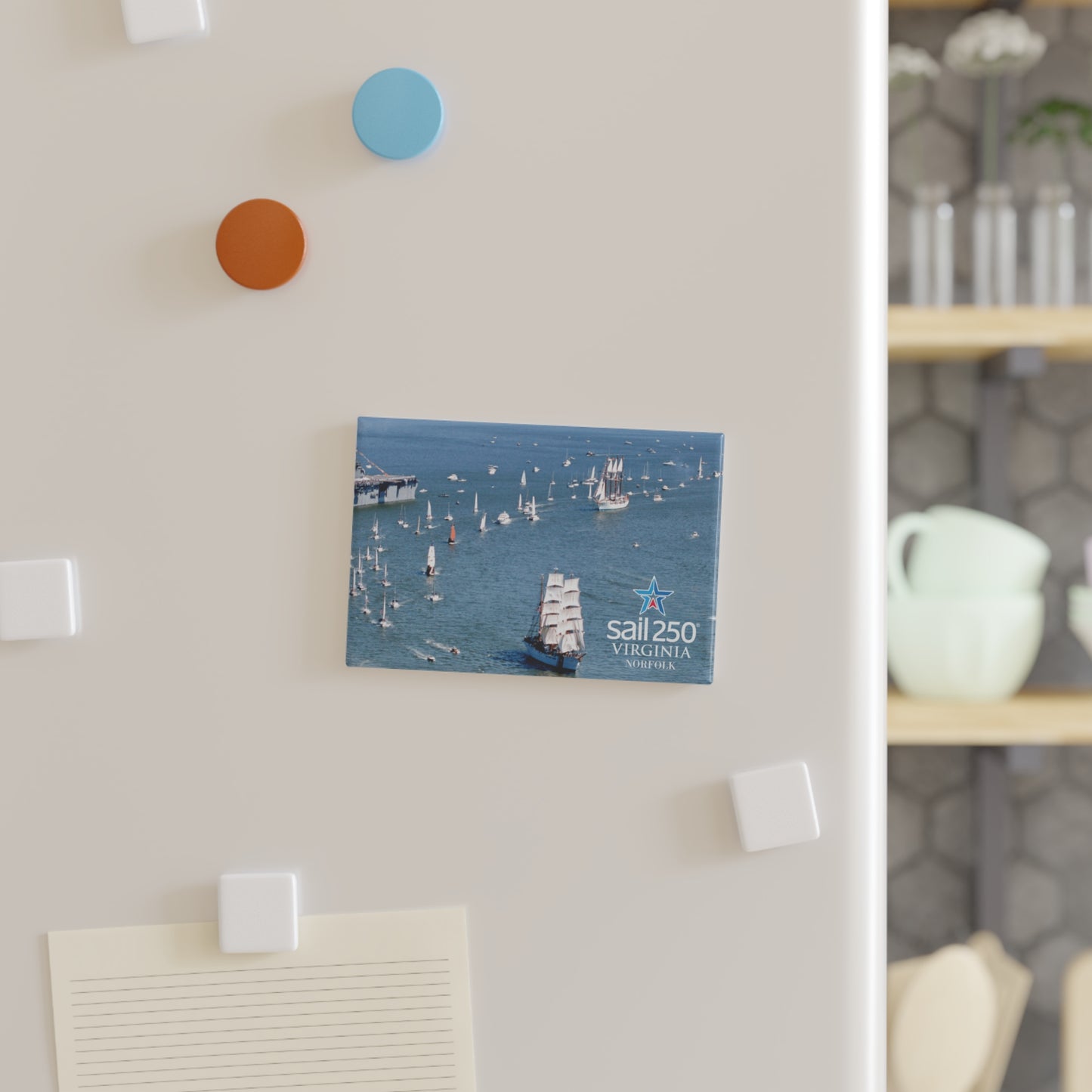 Parade of Sails Button Magnet, Rectangle (1 & 10 pcs)