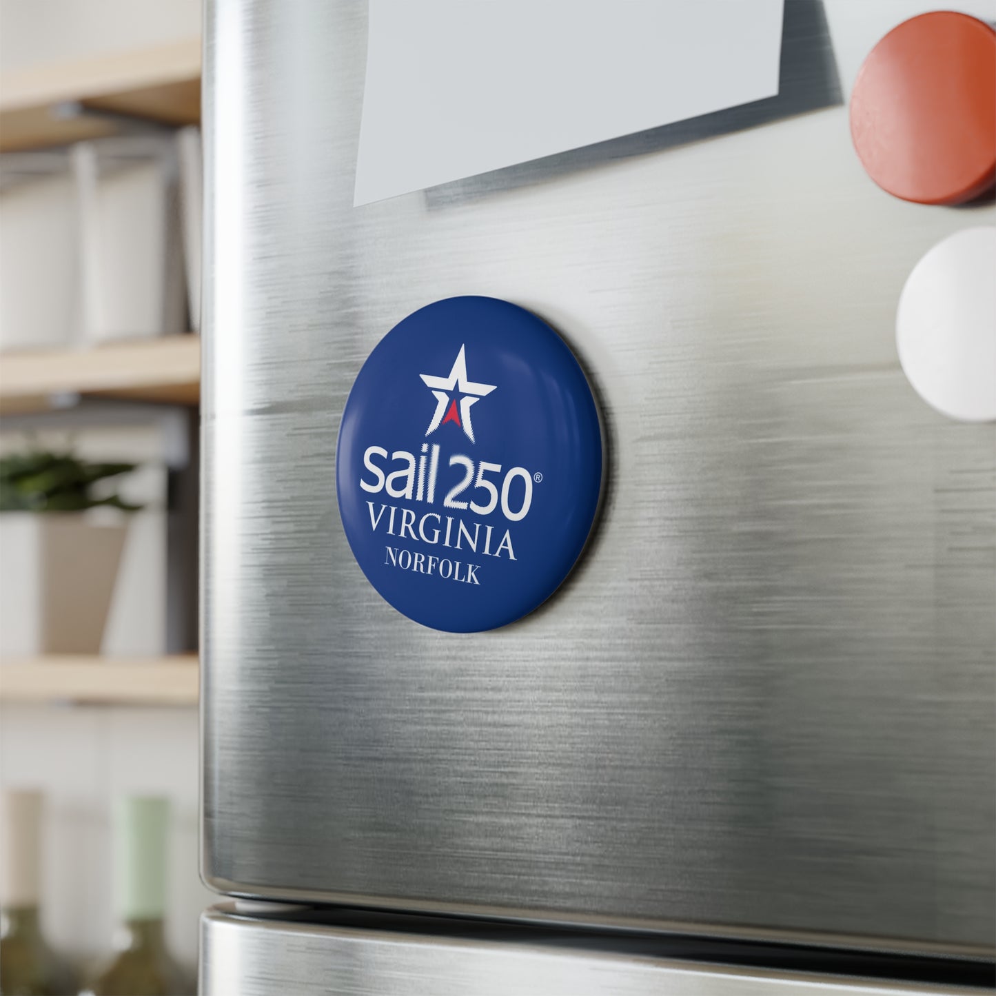 Sail250® Virginia Refrigerator Magnet, Round (1 & 10 pcs)