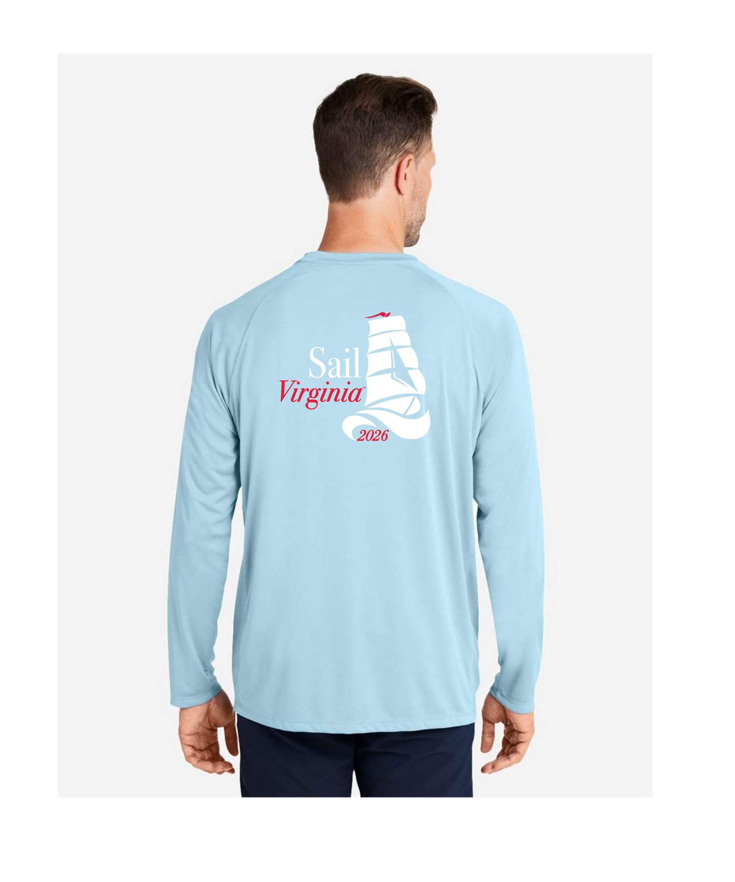 Sail250® Virginia HUK Men's LoPro Pursuit Long Sleeve T-Shirt Light Blue-VL