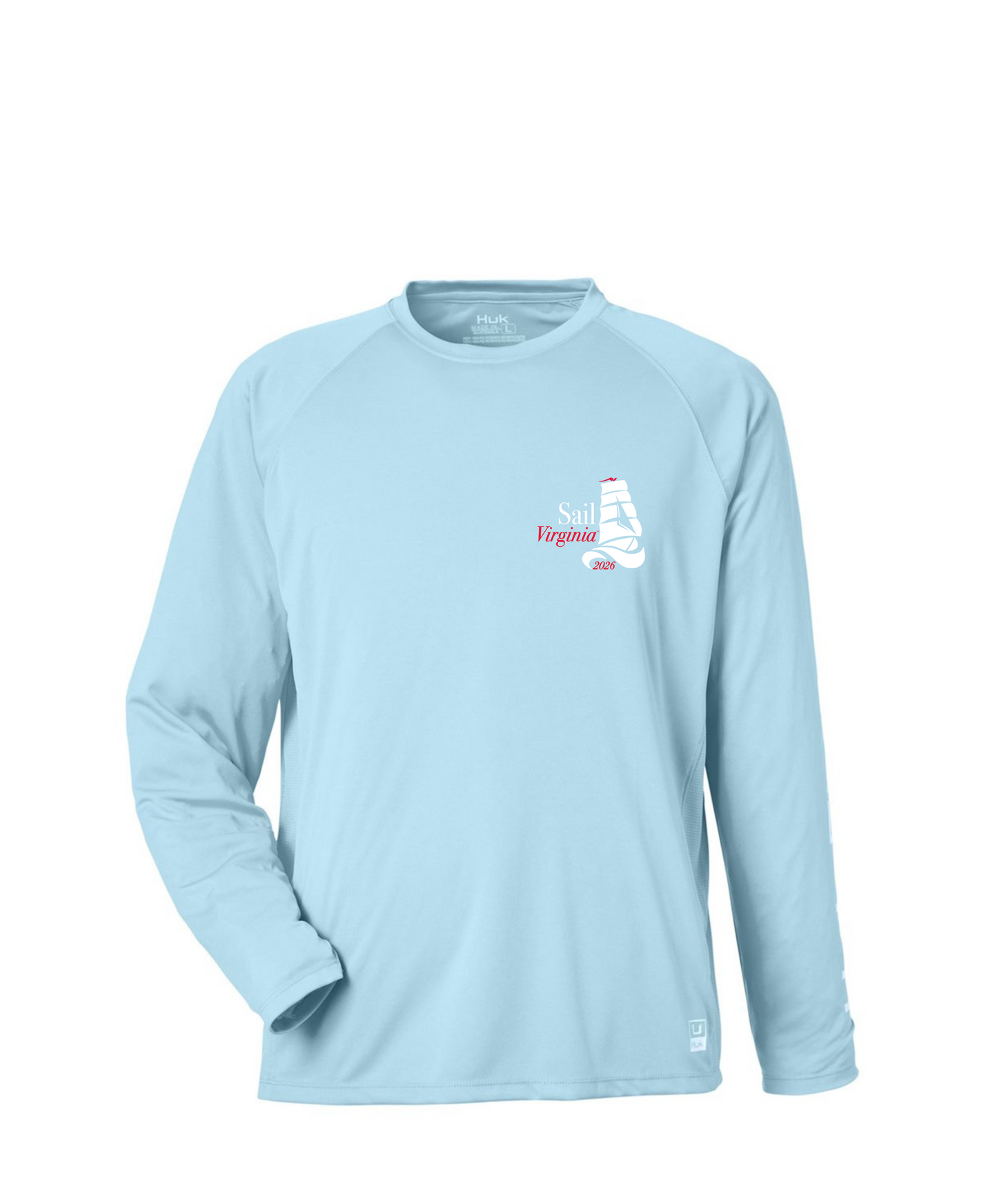 Sail250® Virginia HUK Men's LoPro Pursuit Long Sleeve T-Shirt Light Blue-VL