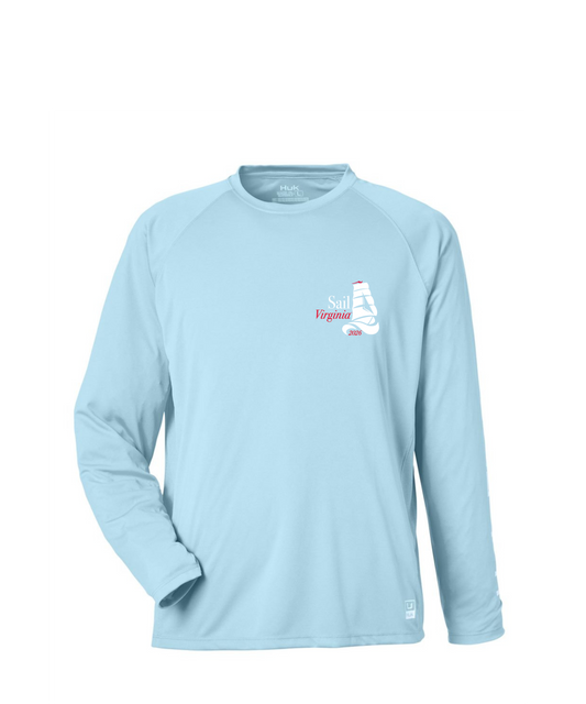Sail250® Virginia HUK Men's LoPro Pursuit Long Sleeve T-Shirt Light Blue-VL