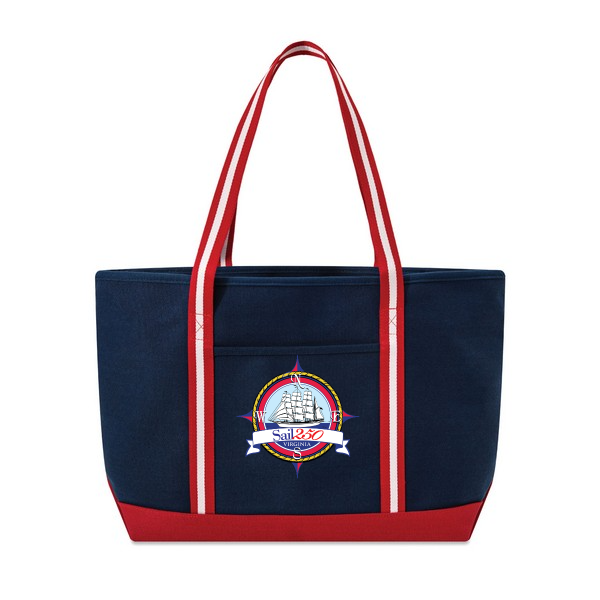 Sail250® Virginia Commander Cotton Canvas Tote Bag - 24"x14.17"x6.7" CL
