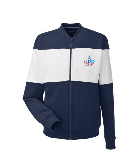 Nautica Sail250® Virginia  Unisex Anchor Fleece Colorblocked Bomber Jacket