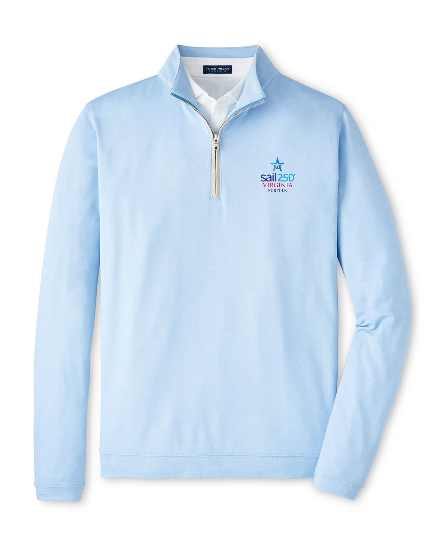 Sail250® Virginia  Peter Millar Men's Albatross Cotton-Blend Pique Quarter-Zip-SL