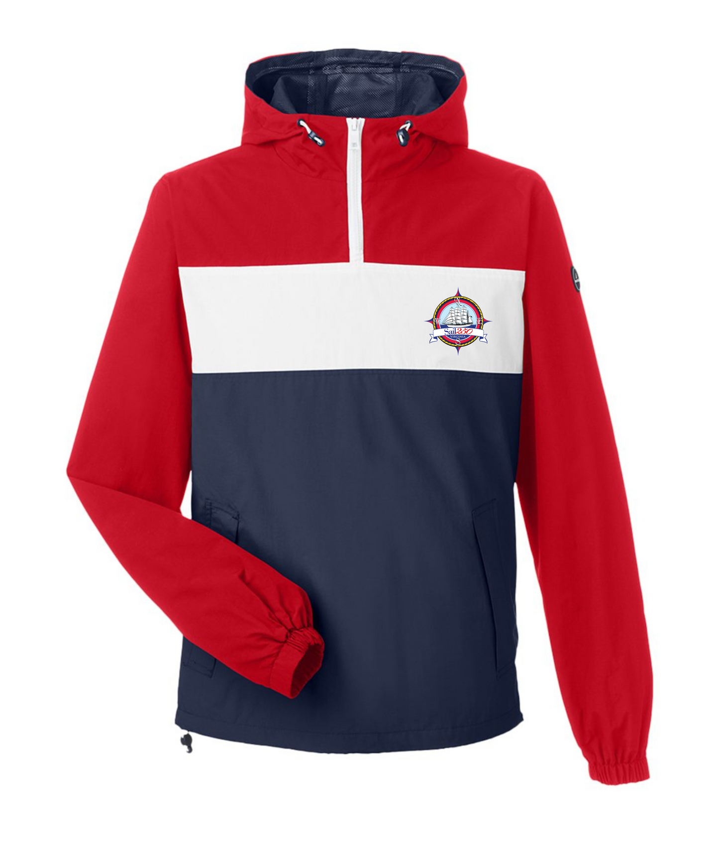 Sail250® Virginia Nautica Unisex Windward Anorak Hooded Quarter-Zip Jacket CL