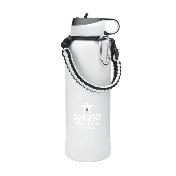 Sail250® Virginia 40 oz. Stainless Steel Vacuum Insulated Thermos Bottle w/ Lid, Handle, & Built-in Straw