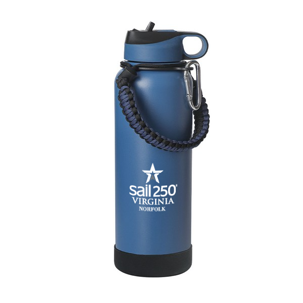Sail250® Virginia 40 oz. Stainless Steel Vacuum Insulated Thermos Bottle w/ Lid, Handle, & Built-in Straw